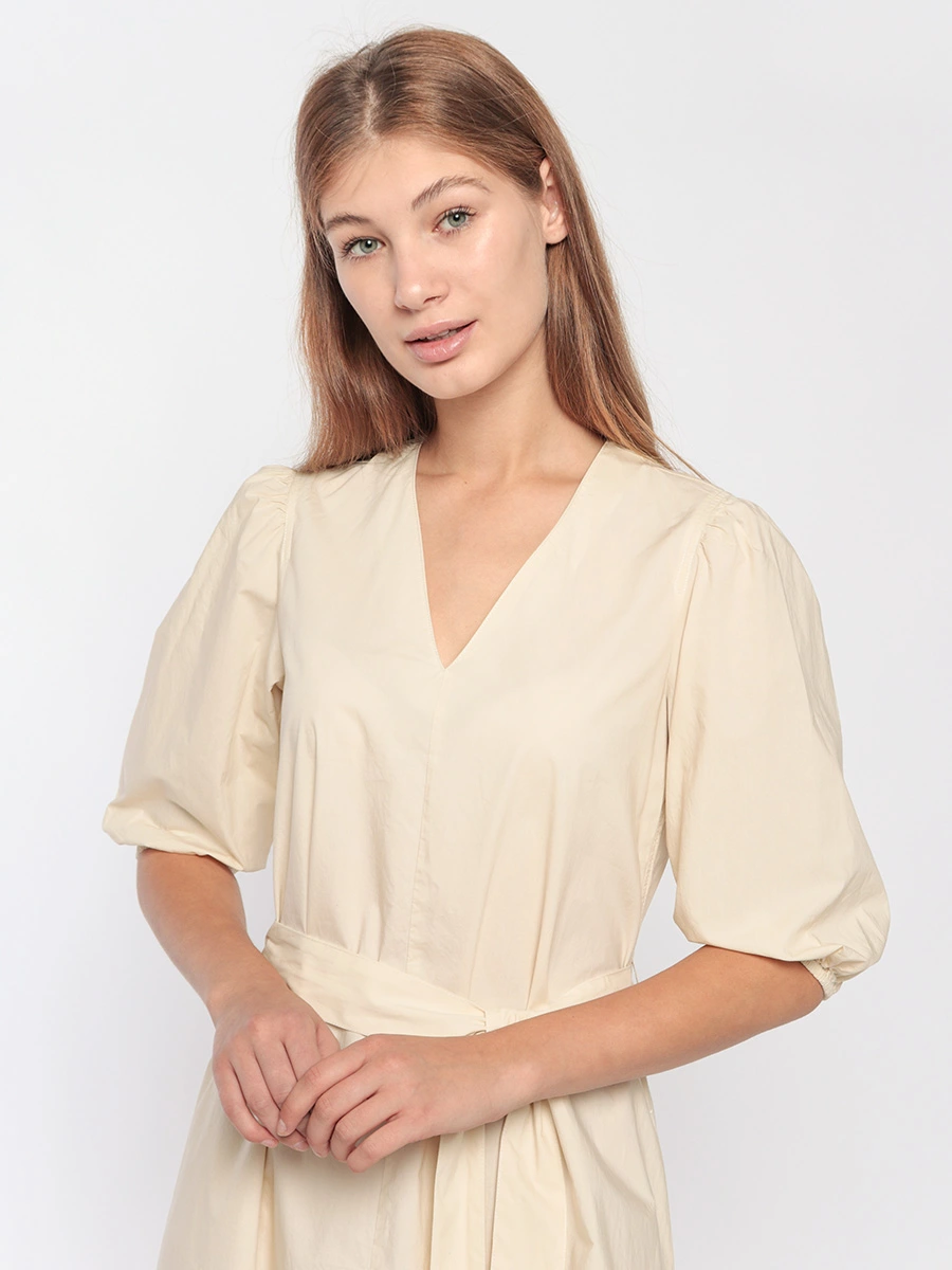 Хлопковое платье с расклешенной юбкой